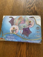 Disney The Little Mermaid 5 Foil Mylar Balloons Bouquet Anagram Birthday Party