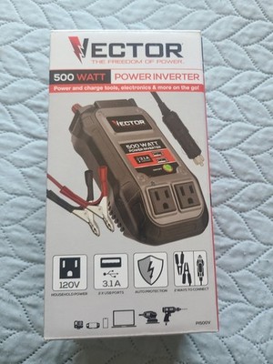  VECTOR 500 Watt Dual Power Inverter * NEW Open Box P1500V