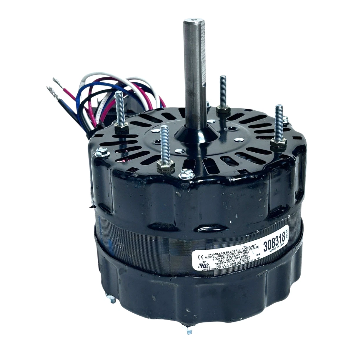 AC 115 V General Purpose Industrial Electric Motors 1/8 HP Rated