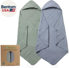 Hooded Baby Bath Towels for Newborn, 2 Pack 100 Cotton 32X32Inch Baby Bath Towe