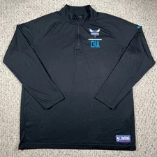 Under Armour Men's Charlotte Hornets NBA Combine Black Quarter Zip Size XL