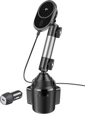 For Car Mount Charger QI2 15W Wireless Fast Charging Cup Holder Phone Charger