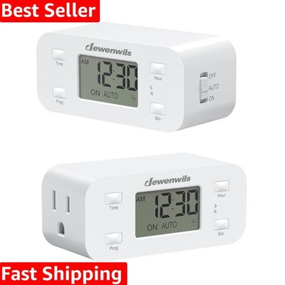 24 Hour Programmable Digital Timer Outlet, 2 Pack Timers for Electrical Outle...