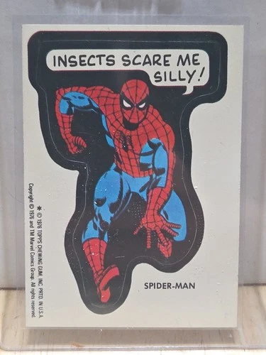 1976 SPIDER-MAN STICKER Topps vintage Marvel Super Heroes comic book hero card