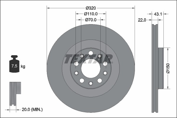 2X Textar Bremsscheiben Hinten FüR Alfa Romeo Stelvio 949_ 949 Giulia 952_-image