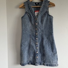 NWT Frye Women Denim Mini Dress Light Wash Sleeveless Beachy Cowgirl Sz XS
