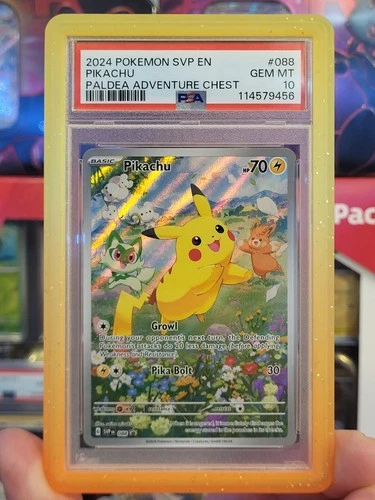 2024 POKEMON BLACK STAR PROMO PALDEA ADVENTURE CHEST PIKACHU PSA 10 A+ w/ Guard