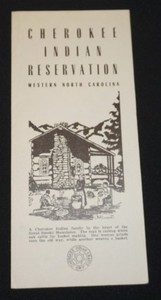 Vtg 1947 The Cherokee Indians Reservation N.C. Brochure w/ Map