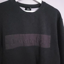 A24 A Twenty-Four Patch Crew Neck Sweatshirt Size Medium Dark Gray
