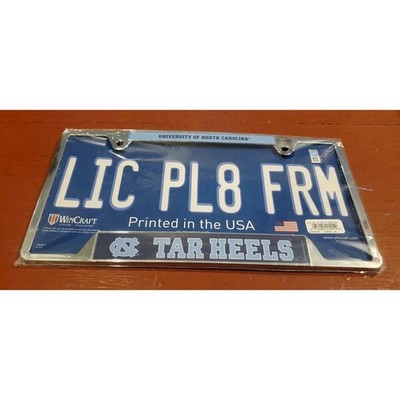 New WinCraft North Carolina Tar Heels NCAA Chrome Metal License Plate Frame