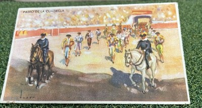 Vintage Postcard From Spain Bull Fight Parade  Paseo De La Cuadrilla 