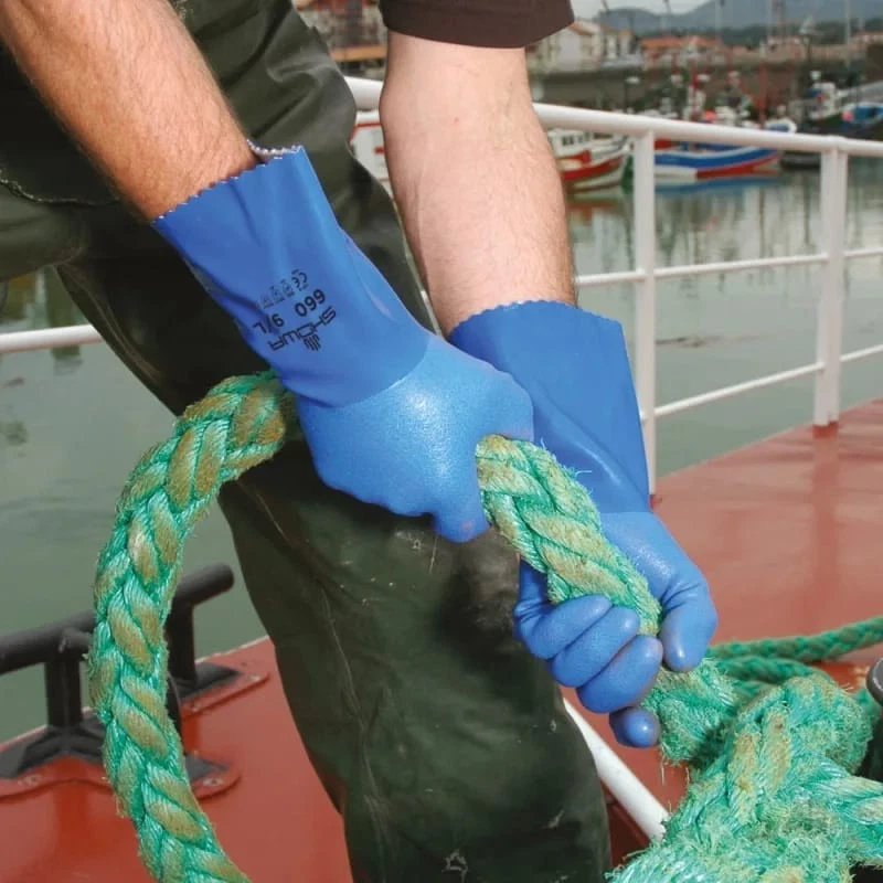 Showa 660 PVC öl- und chemikalienbeständiger Griff Sicherheitshandschuh - Bild 4 von 4