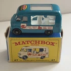 Vintage 1960’s  Matchbox Lesney No. 47 Mobile Ice Cream Shop W/Box MINT COND.