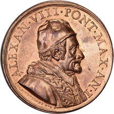 [#398913] Vaticano, Medaglia, Alessandro VIII, Vittorie del 1690 dei veneziani sui t
