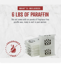 WaxWel Paraffin Wax Therapy Unscented Blocks Six One Pound Blocks per Each Box