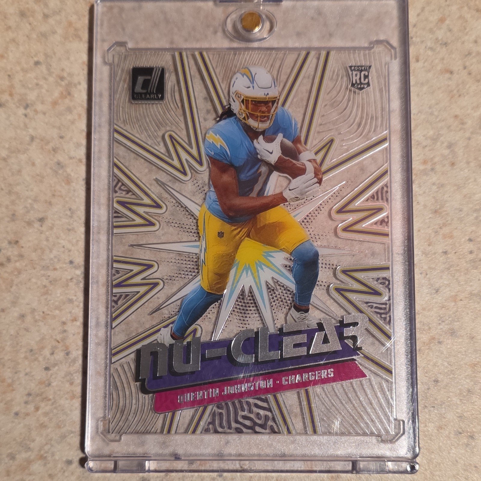 2023 Panini Clearly Donruss Quentin Johnston Chargers Rookie Nu-Clear Insert