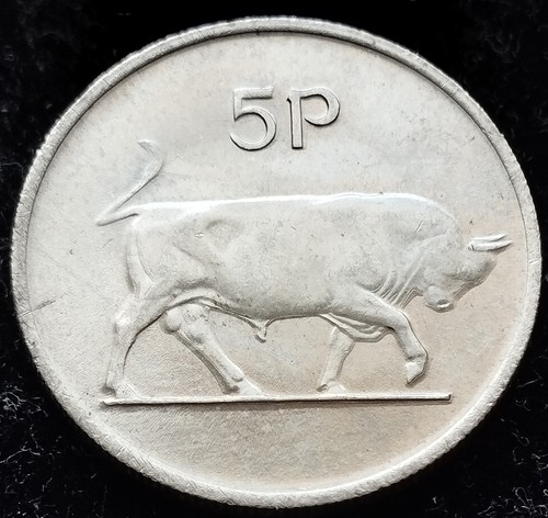 Ireland 1986 | ERROR Irish 5p | Five Pence | Bull | KM.22 - 第 1/2 張圖片