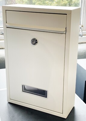 GROSSER STAHLPOSTKASTEN POSTKASTEN ABSCHLIESSBAR AUSSENBRIEF POST WANDMONTAGESCHLÜSSEL NEU
