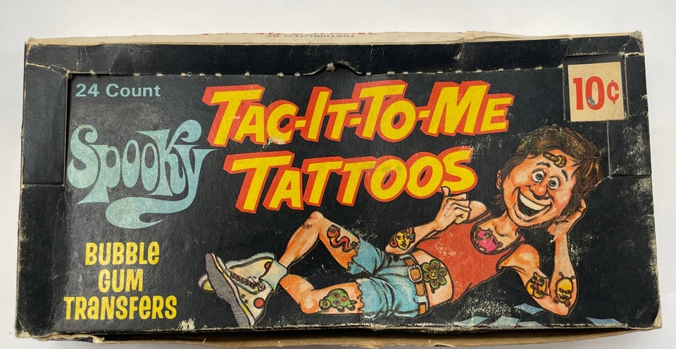 1981 Donruss Spooky Tac It To Me Tattoos Empty Display Wax Pack Box RARE!! - Image 2 of 4