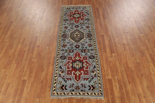 Timeless Charm Heriz Serapi Indian Hand-Knotted Hallway Runner Rug 3x8 ft - Picture 13 of 18