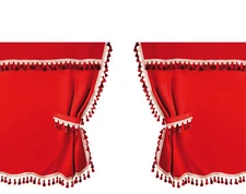 98624 Dark Standard Cab Truck Center Curtains Red 1pc