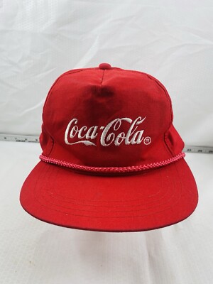 Vintage Enjoy Coca Cola Red Rope Cap Hat Snapback Adjustable 