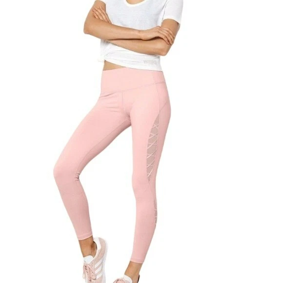 Victoria's Secret Sport Women's Knockout Leggings Side Criss Cross Pink  Size M