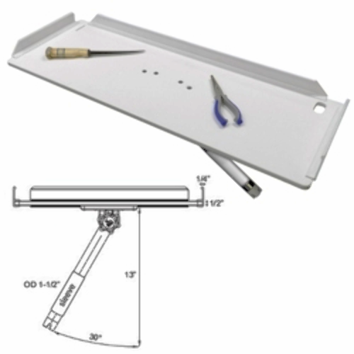 Taco 32" Poly Filet Cut Prop Table w/ Adjustable Gunnel Mount P012132W