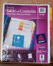 Avery Table of Contents Ready Index Dividers with Pocket, Multicolor Tabs 1-8