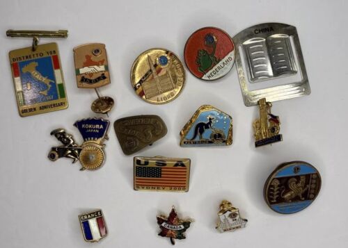 Alfileres y alfileres vintage de club de leones Estados Unidos, varios internacionales - Imagen 3 de 11