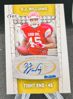 2011 Sage Hit Gold Autographs D.J. Williams Rc Auto #A75 #'d 80/250