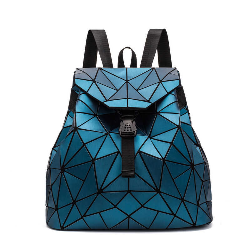 New Luminous Geometric Backpack Holographic Reflective Student School Laptop Bag image 3