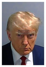 PRESIDENT DONALD TRUMP MUGSHOT FULTON COUNTY DIGITALY ENHANCED 4X6 PHOTOGRAPH