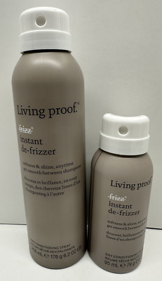 Living Proof No Frizz Instant De-Frizzer Hair Spray Full Size 6.2oz Travel 2.8oz