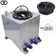 2.5 Gallon 9.5L Fuel Cell Tank Polished Aluminum Racing Drift W/ Level Sender