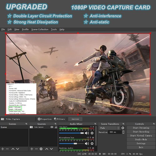 4K HDMI to USB 2.0 Video Capture Card 1080P Cam Link Card Game Capture Card Ada - Afbeelding 2 van 6