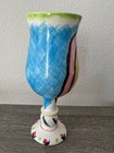 Bella Casa Abstract Face Ceramic Hand Painted Goblet by Ganz SIGNED Mint! — photo 3