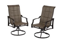 Hampton Bay Statesville Pewter Swivel Aluminum Sling Outdoor Dining Chair Hampton Bay Statesville Pewter Swivel Aluminum Sling Outdoor Dining Chair