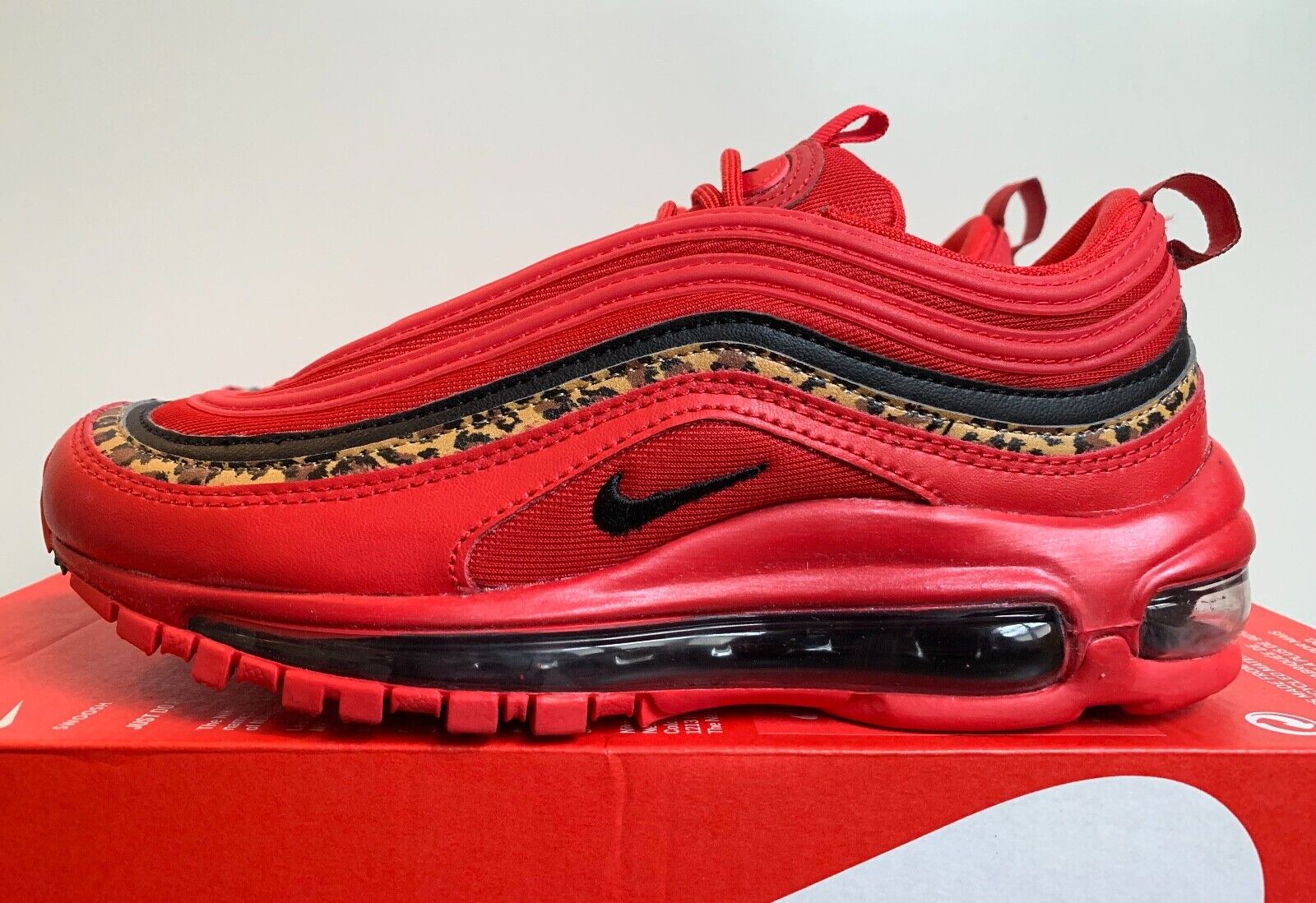 red and leopard print air max