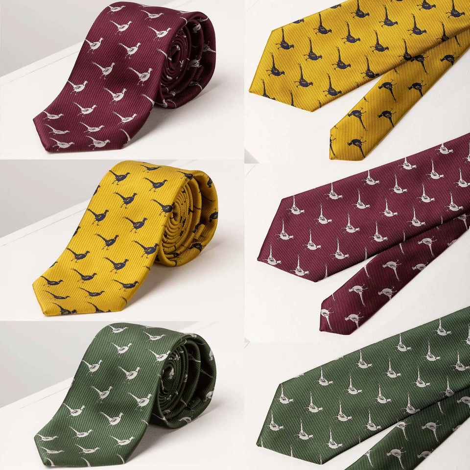 Rydale Shooting Tie Pheasant Game Bird Hunting Smart Neck Suit Ties 3 Colours