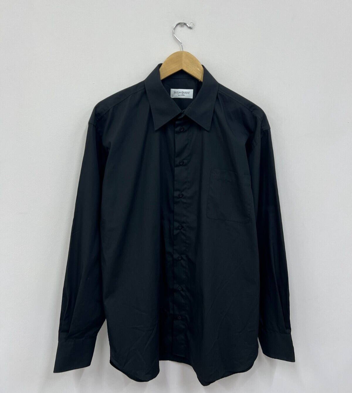 Yves Saint Laurent Abito Nero Casual Camicia Uomo 42 16 1 2 Eccellente