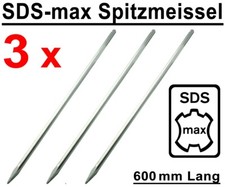 3 Stück SDS-max Spitzmeißel 600 mm Lang Stemmmeißel für Bohrhammer Stemmhammer