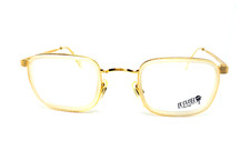Men's Vintage 80s Glasses Frame Gold Metal Italy LE CLUB