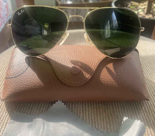 ray ban sonnenbrille herren aviator 58 mm goldfarbenes Gestell / dunkelgrünes Glas