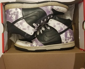 purple and white nike dunks