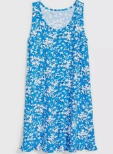 Draper James Ruffle Nightie Night Gown Blue Floral Dress Women's Size S/M New
