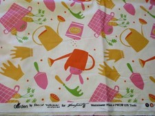 1 Fat Quarter of Cotton Fabric Garden by David Walker Bunnies on Light Yellow