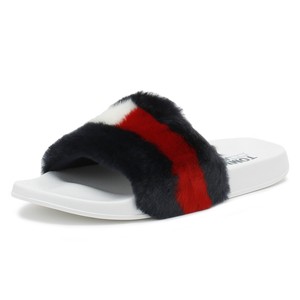 Tommy Hilfiger Womens Rwb Funny Fur Pool Slides Ladies Summer Beach