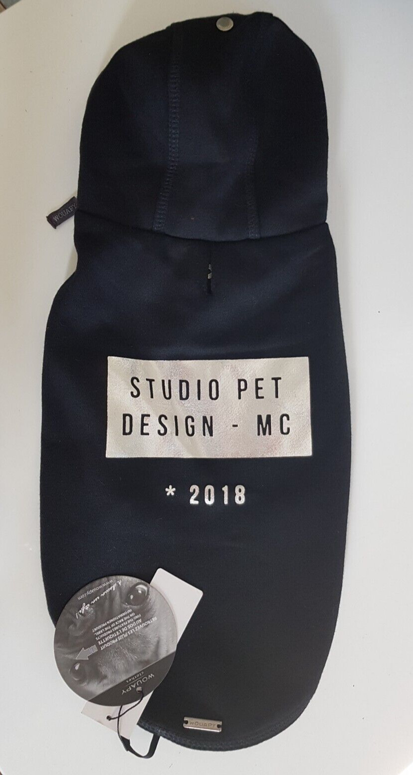 Sweat chien Studio noir T36cm en coton neuf pour petit canidé