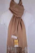 Women's Pashmina Scarf Shawl Wrap-Silk.Cashmere~Solid Camel.Soft*030